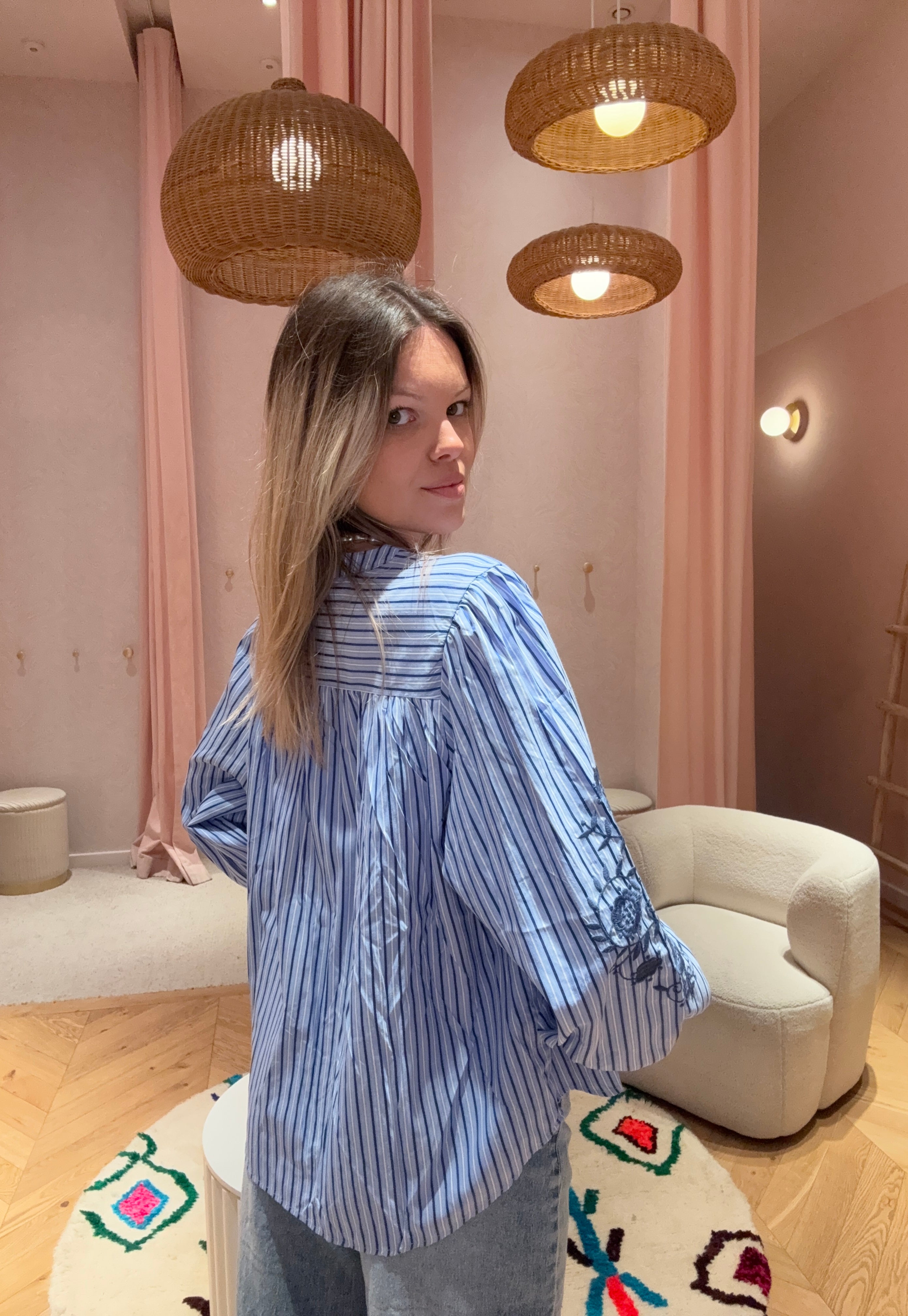 CHEMISE BLEU RAYE