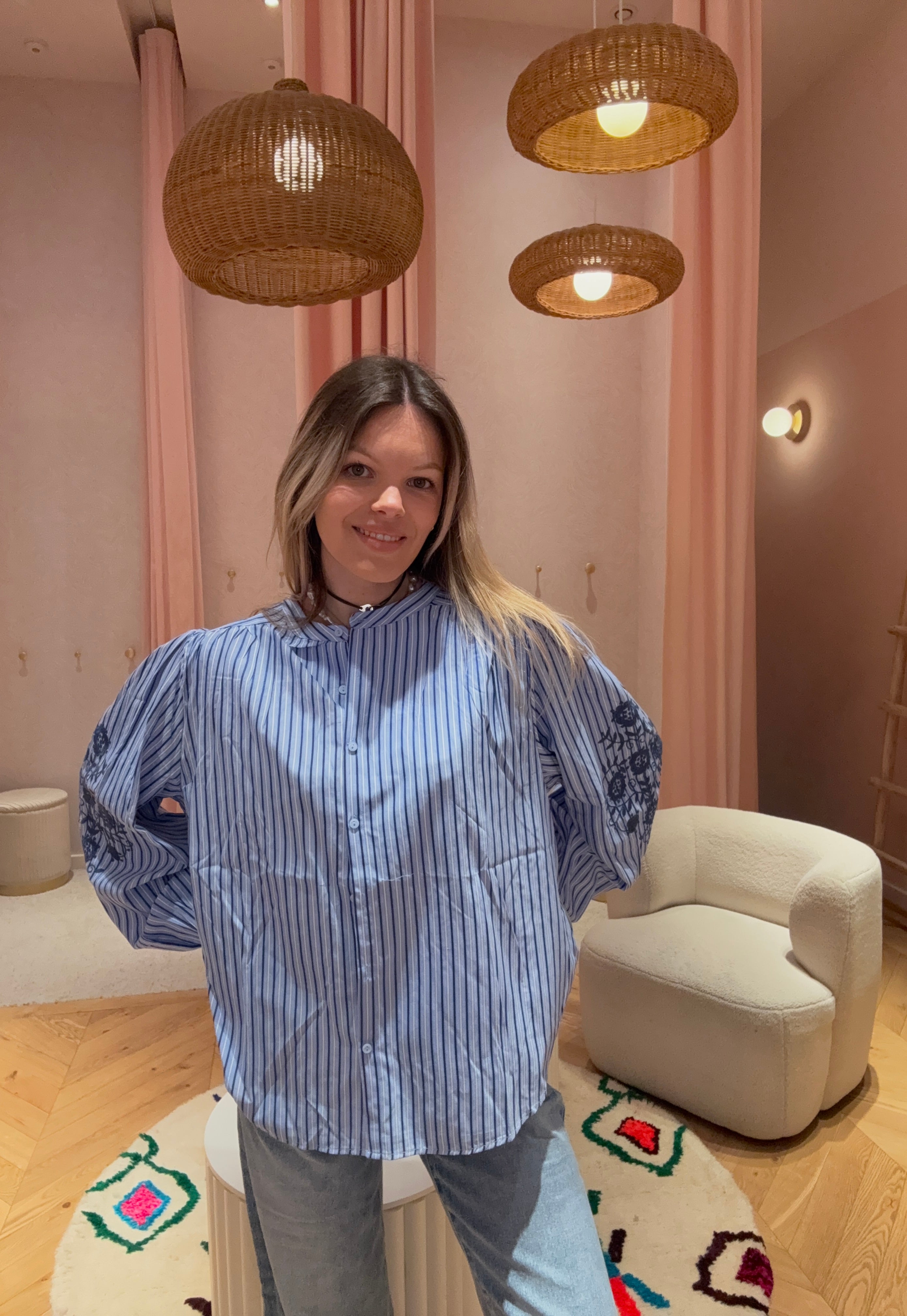 CHEMISE BLEU RAYE